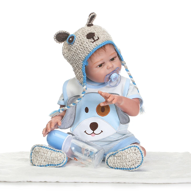 NPK, 50 см, кукла для новорожденного, для близнецов, с имитацией щенка, кукла для младенца, силиконовые куклы для новорожденного, игрушки для детей