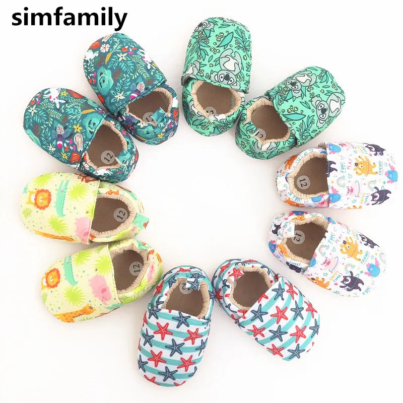 

[simfamily]Baby Shoes Boys Girls Shoes Newborn Soft Infant First Walkers Shoes Cute Cartoon Printed Shoes