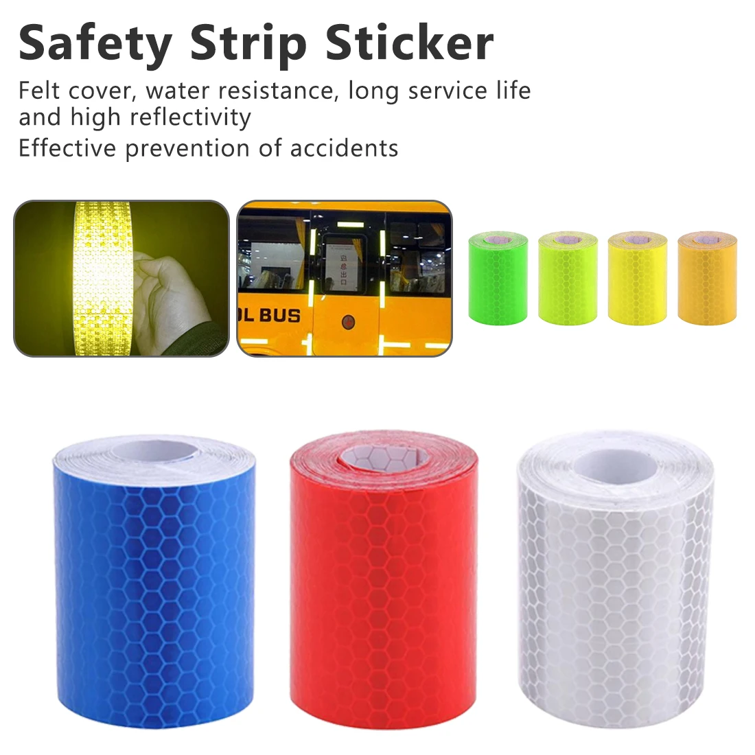 

High Intensity Adhesive Reflective Tape Car Reflective Stickers Safety Strip Bicycle Accessories 5cm*1m 7-color