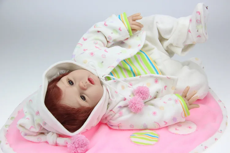 Ручной работы Reborn Baby Doll Girl 55 см 22 ''Мягкие силиконовые реалистичные Новорожденные моделирование виниловые принцессы для малышей Подарки для детей