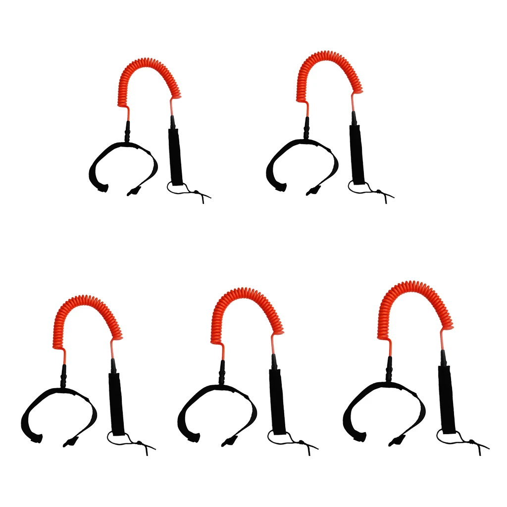 Strong Surfing Coiled SUP Surfboard Leash with Ankle Strap Stand Up Paddle 4/5/6/8/10ft for Bodyboards TPU Neoprene Ankle Strap