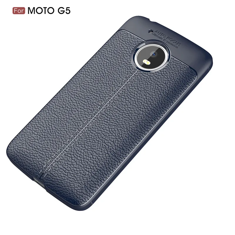 Blue Для Moto G5 чехол из углеродного волокна Мягкий силиконовый чехол для телефона для MOTO g5 Dual SIM XT1676 5,0 дюймов модный противоударный чехол - Цвет: Blue