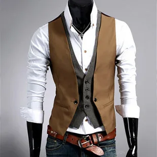 Size M XXL Formal Men Vest Suit Plaid 