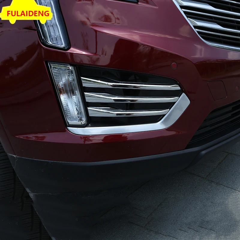 6 шт. для Cadillac XT5- ABS Хром Передняя противотуманная фара Сетка защитные полоски отделка автомобиля Стайлинг Аксессуары