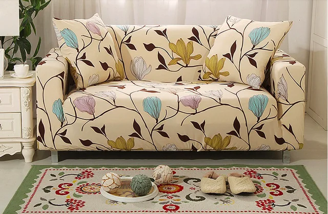 Spandex Stretch Flower Pattern Sofa Cover Elasticity 100 Spandex Stretch Flower Pattern Sofa Cover Elasticity 100 Polyester Furniture
