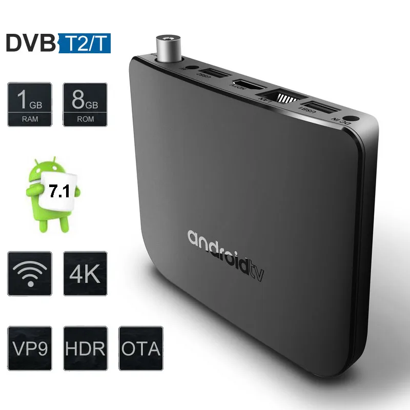

Mecool M8S Plus DVB T2 TV Box Android 7.1 Amlogic S905D Quad Core 1GB 8GB Wifi 4K Streaming Media Player 5pcs DHL Set Top Box