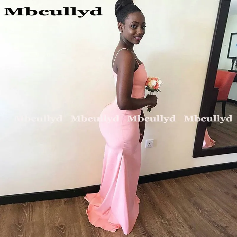 Mbcullyd розовое платье подружки невесты в стиле русалки для женщин 2019 возлюбленная с длинной шеей торжественное платье для Свадебные