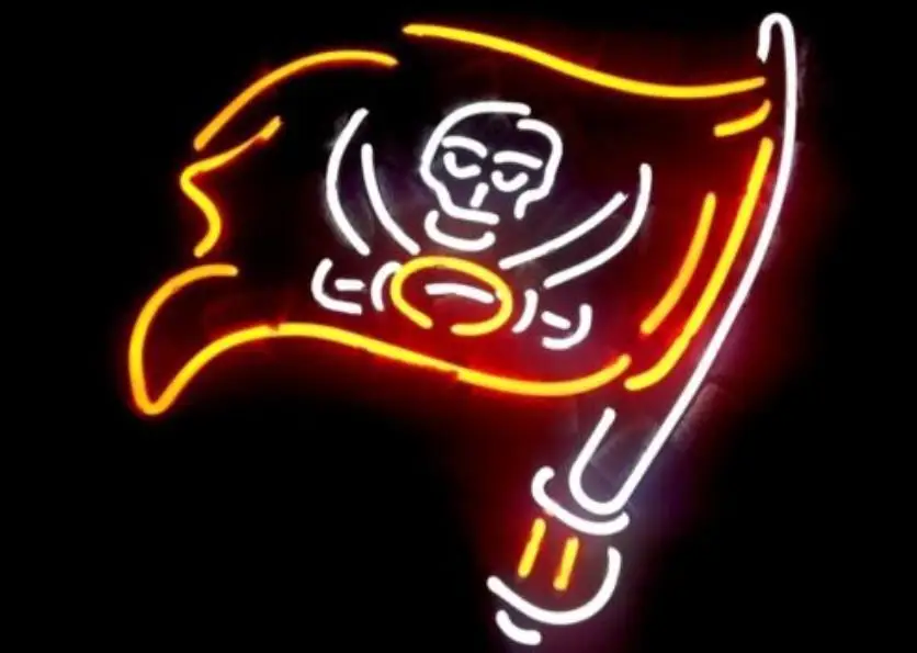 

Business Custom NEON SIGN board For Football LED Tampa Bay Buccaneers REAL GLASS Tube BEER BAR PUB Club Shop Light Signs 15*14"