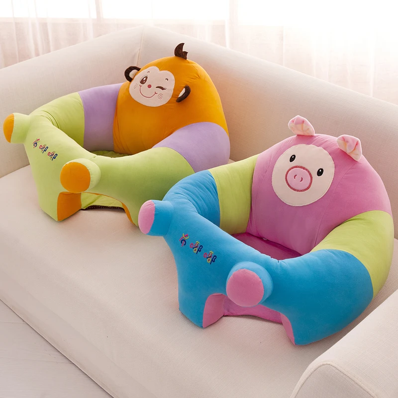 Подушка на стул, диван для детей, детское портативное сиденье, собака, свинья, обезьяна, медведь, мультяшная корона, сиденье, игра, плюшевое, только покрытие, без наполнения