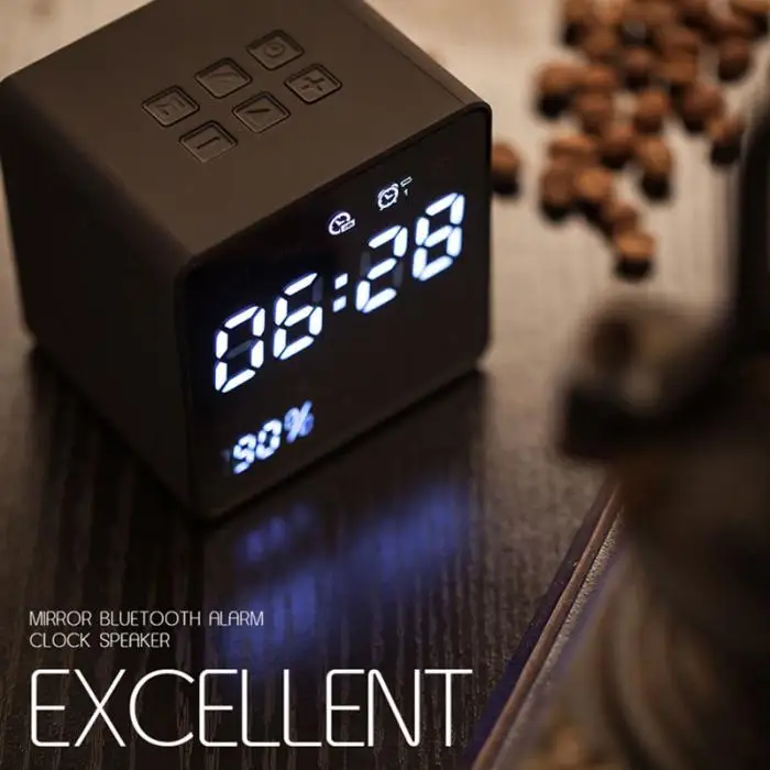 High LED Screen Alarm Clock Radio Power Display Digital Clock Bluetooth Speakers LG66