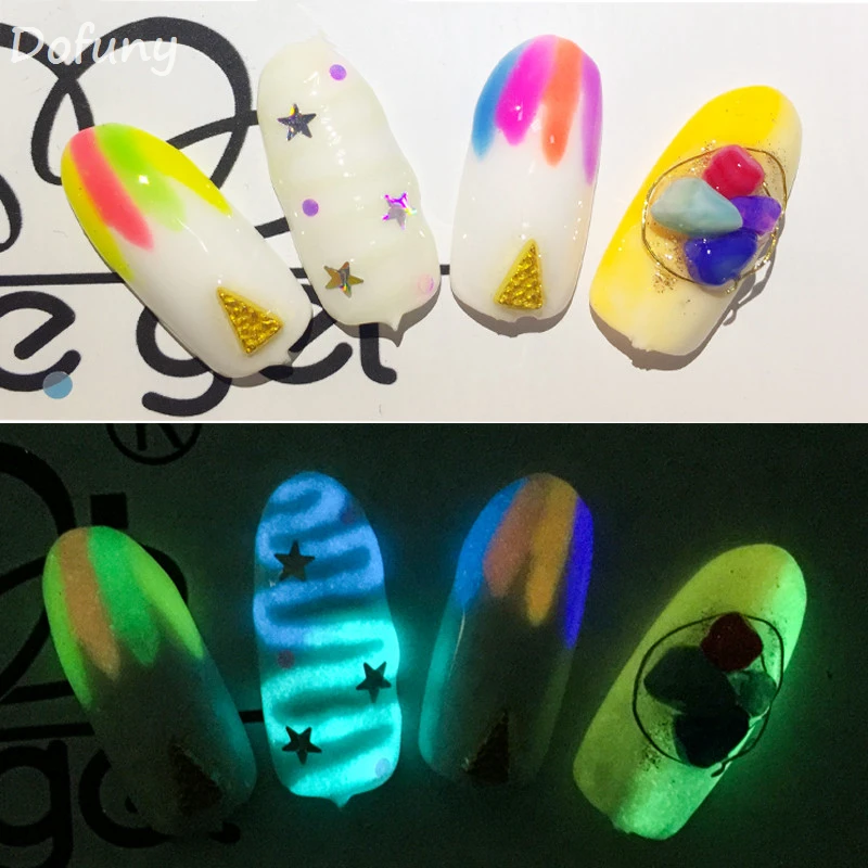 1 бутылка светящаяся пудра для дизайна ногтей|nail art decorations glitter|powder luminousultrafine glitter |