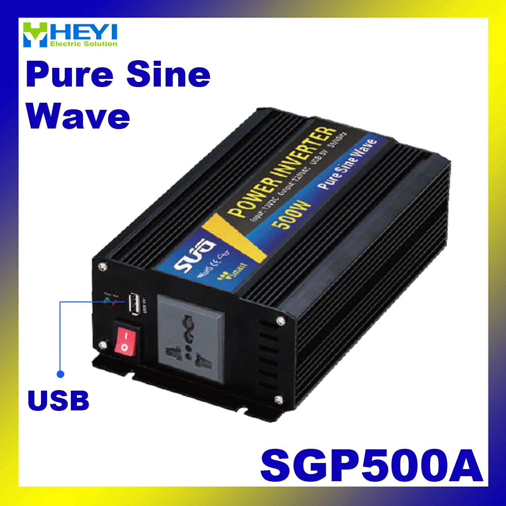 New type Smart Series Pure Sine Wave Inverter 500W with USB input 12VDC 24VDC 48VDC output 110VAC 220VAC solar power inverters New type Smart Series Pure Sine Wave Inverter 500W with USB input 12VDC 24VDC 48VDC output 110VAC 220VAC solar power inverters