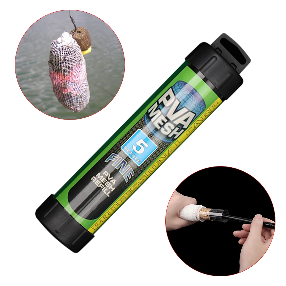 

White Thrower Water-soluble Mesh 18/25/37mm PVA Mesh Narrow Refill Spools Bags Bait Carp Fishing Tackle Gear Fishing Accessories