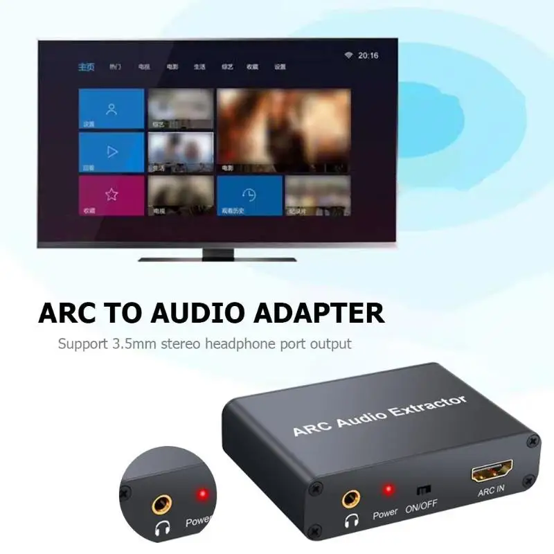 192 кГц ARC аудио адаптер HDMI цифровой аудио экстрактор в аналоговый конвертер Поддержка 3,5 мм RCA стерео коаксиальный оптический выход