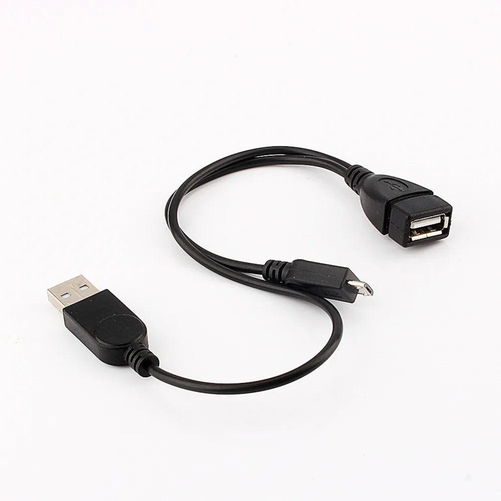 Y кабель Micro USB Мужской к USB Мужской и Женский Кабель-адаптер для SAMSUNG для SONY Y сплиттер OTG Кабель-25