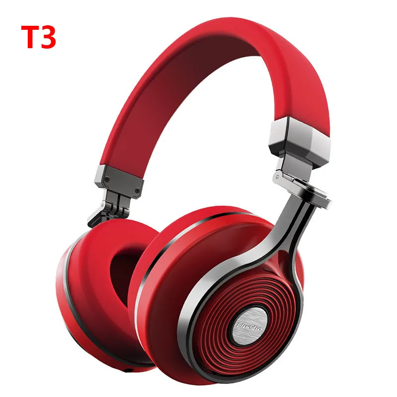 Bluedio T3 Беспроводные стерео headphones Portable Bluetooth микрофон гарнитуры для iPhone HTC Samsung Xiaomi - Цвет: T3 red