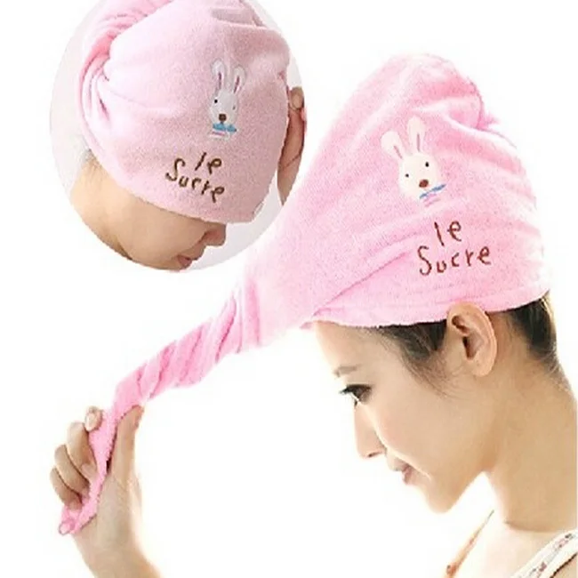 Details about   Women Hair Quick Drying Microfiber Turban Towel Knot Twist Loop Wrap Hat Cap 