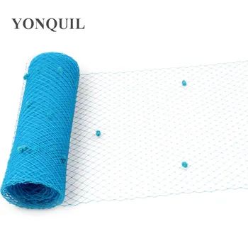 

Free Shipping turquoise 5 yards per lot Birdcage veil with dot 25CM Width Russian Veiling Netting wedding dot veils LDV010