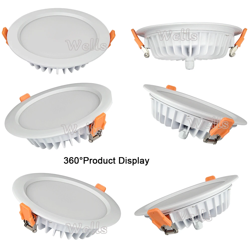 

Milight FUT069 2.4G IP54 Waterproof 15W RGB+CCT Round LED Downlight Dimmable AC86-265V Reccessed Light B8 FUT092 remote
