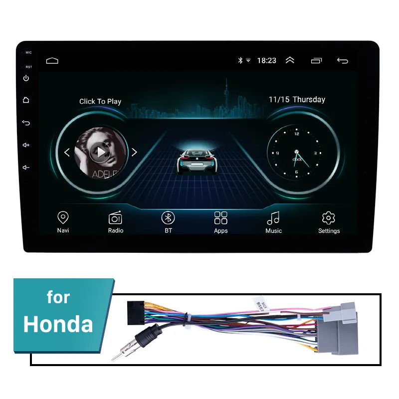 Seicane 2Din Android 8,1 10," gps Автомагнитола для универсальных Nissan VW Toyota Kia rio hyundai Suzuki Honda головное устройство Поддержка Wi-Fi - Цвет: for Honda cable