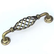 128mm bronze birdcage furniture decoration hardware handles antique brass cabinet drawer dresser cupboard wardrobe pull knob 5″