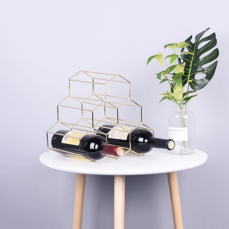 Геометрическая 6 решетчатая винная полка, металлическая винная полка для винограда, винная полка для виски, витрина для бара, винный шкаф, винная витрина