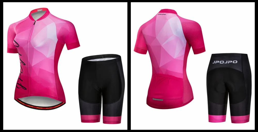 JPOJPO летний спортивный комплект для велоспорта для групповой езды на велосипеде Костюмы Для женщин быстросохнущая Форма велосипед Джерси костюм ropa mujer