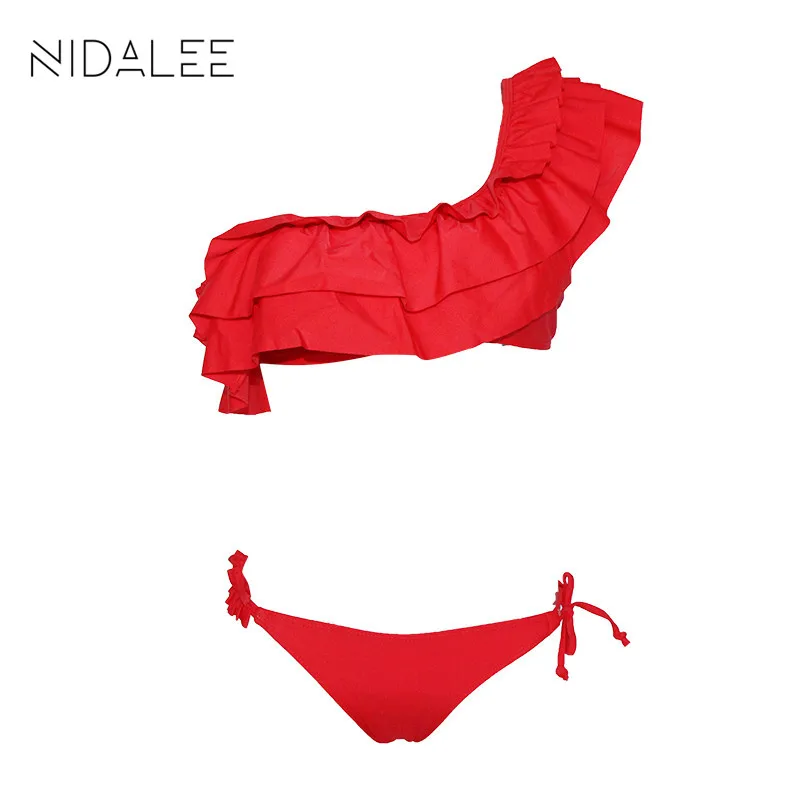 bikini 2019 sexy Bikini Set One Shoulder Women's Swimsuits brazilian bikini swimsuit bikini woman Swimwear Solid Bathing Suit