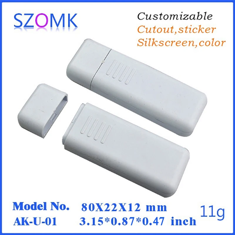 

szomk new small usb flash drive instrument box (4 pcs) 80*22*12mm plastic enclosure for electronic plastic case, instrument case