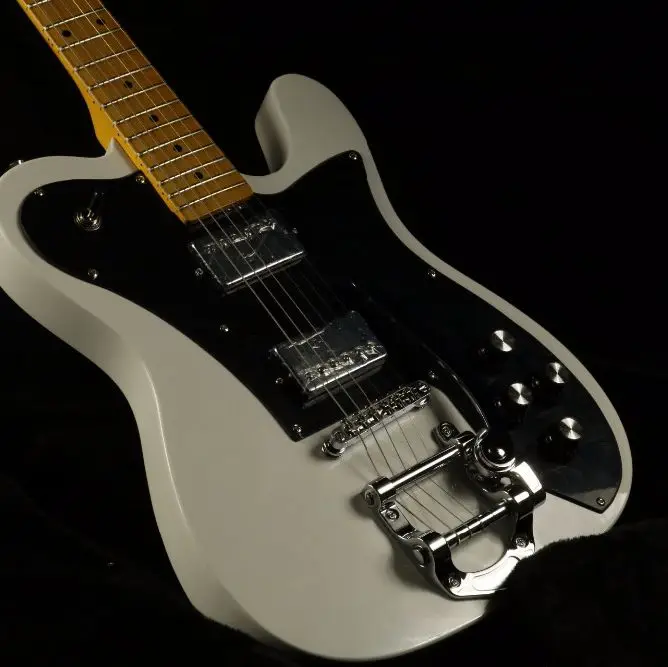 Высокое качество белый bigsby мост tele Электрогитара HH звукосниматели tele гитары