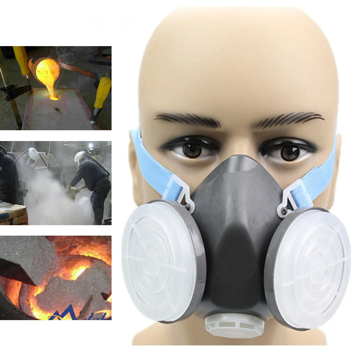 

Safurance Anti Dust Respirator Mask PM2.5 Gas Mask Breathable Protective Filter Polishing Industrial Paint Spraying Decorate