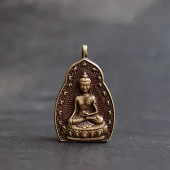 

China's archaize brass Sakyamuni Buddha Small box pendant