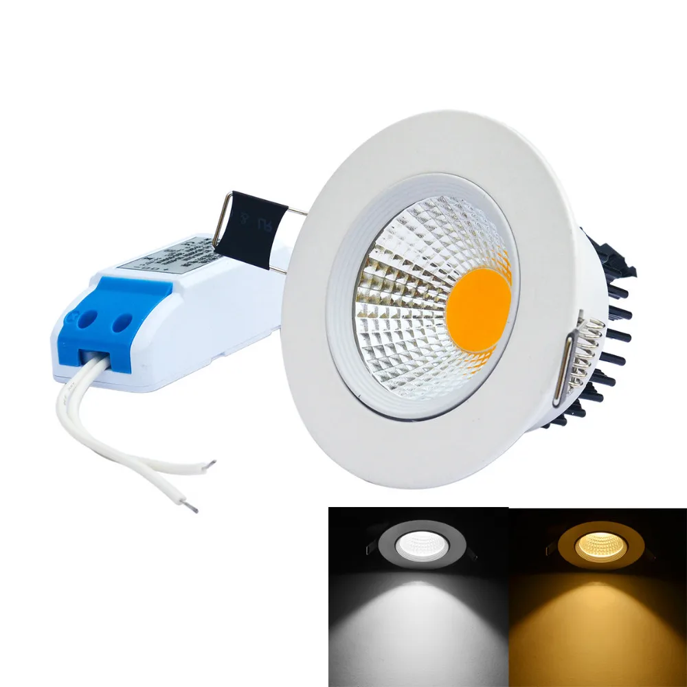 

jiawen 10pcs 3W 5W 7W Dimmable Anti-glare COB LED Circular Ceiling Light Warm/Warm White (AC 85~265V)