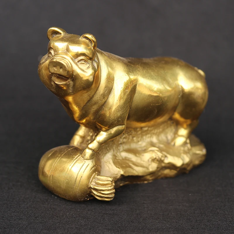 

12 Zodiac pig Ornaments Home feng shui ornaments Desktop Bronze crafts Ornaments