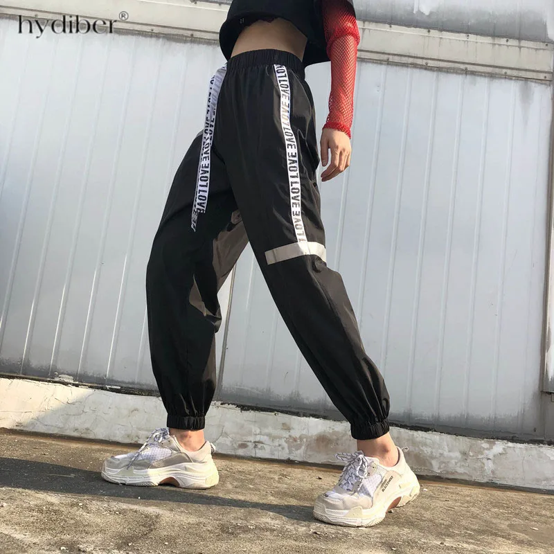 

Weekeep High Waist Patchwork 2018 Summer Black Pencil Pants Streetwear Loos