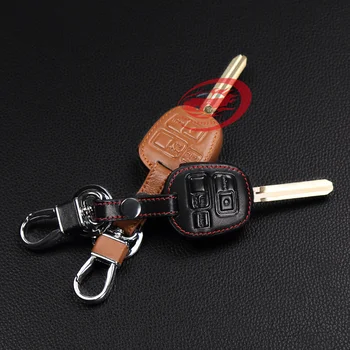 

Hot sale classic design 100% genuine leather car key cover for Toyota Tarago RAV4 Corolla 3 Buttons remote control starline a91
