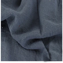 Мягкий лен хлопок темно-серый crincle морщин ткани шарфы Платье двухслойная льняная ткань хлопок креп ткань по метру