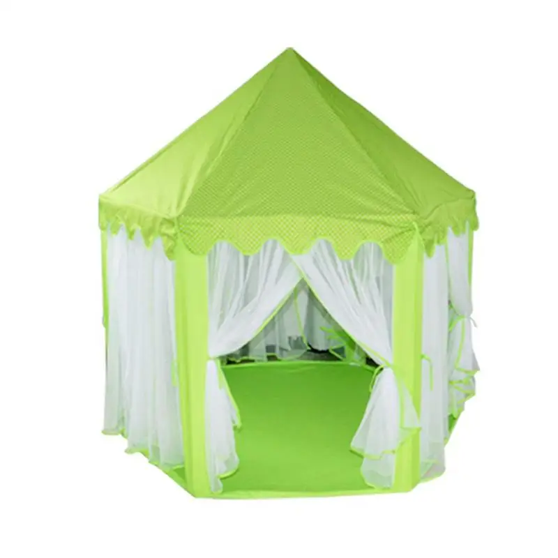Милый шестигранный игровой шатер для девочек, Замок принцессы, большой игровой шатер для детей(зеленый