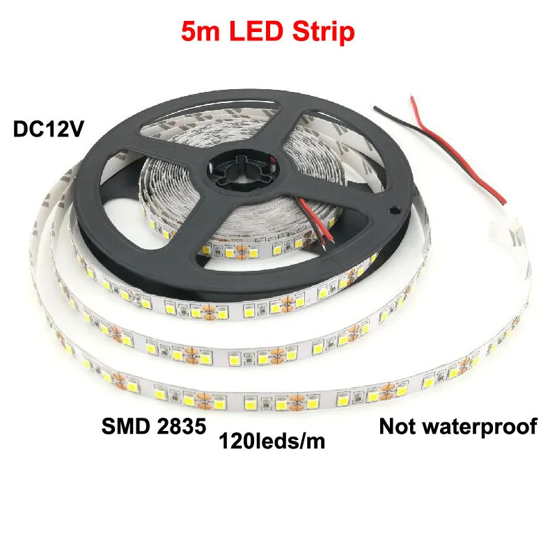 5 м 600 светодиодные ленты светильник SMD 2835 120LED/m AC/DC 12 V гибкий катушка s лампы