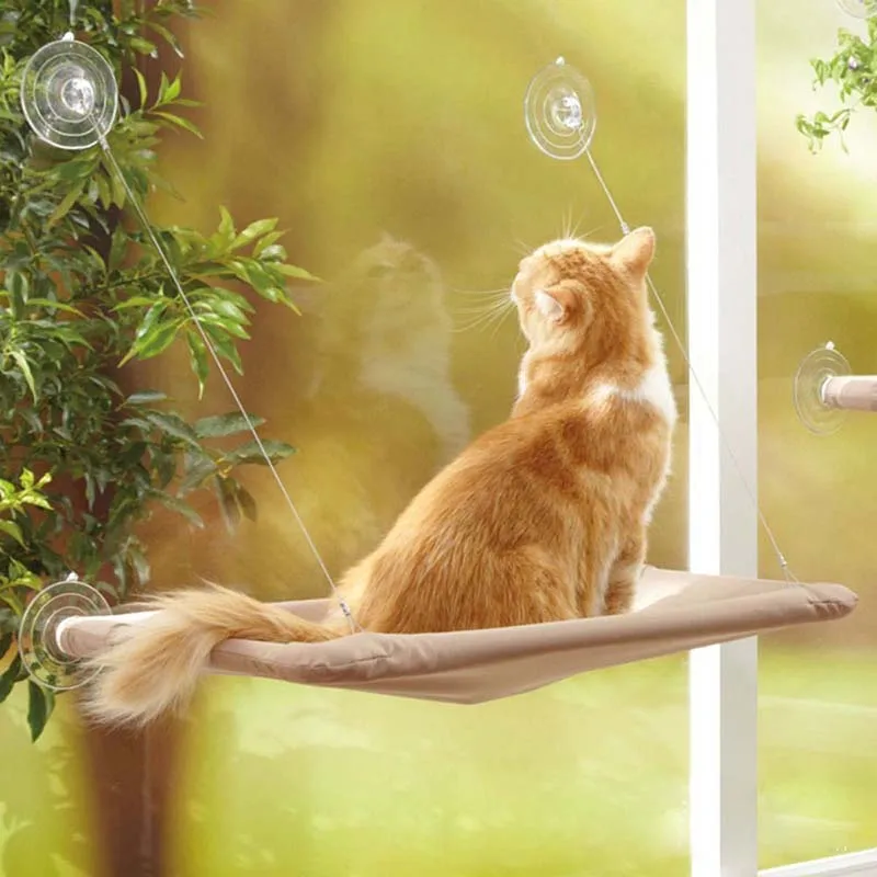 

Load bearing 20KG Cat Basking Window Hammock Perch Cushion Bed Hanging Shelf Seat Great Multiple Cats of Household pet product