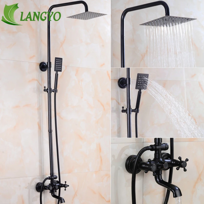 Becola Bathroom Shower Faucet System Wall Mounted Set Black Becola Bathroom Shower Faucet System