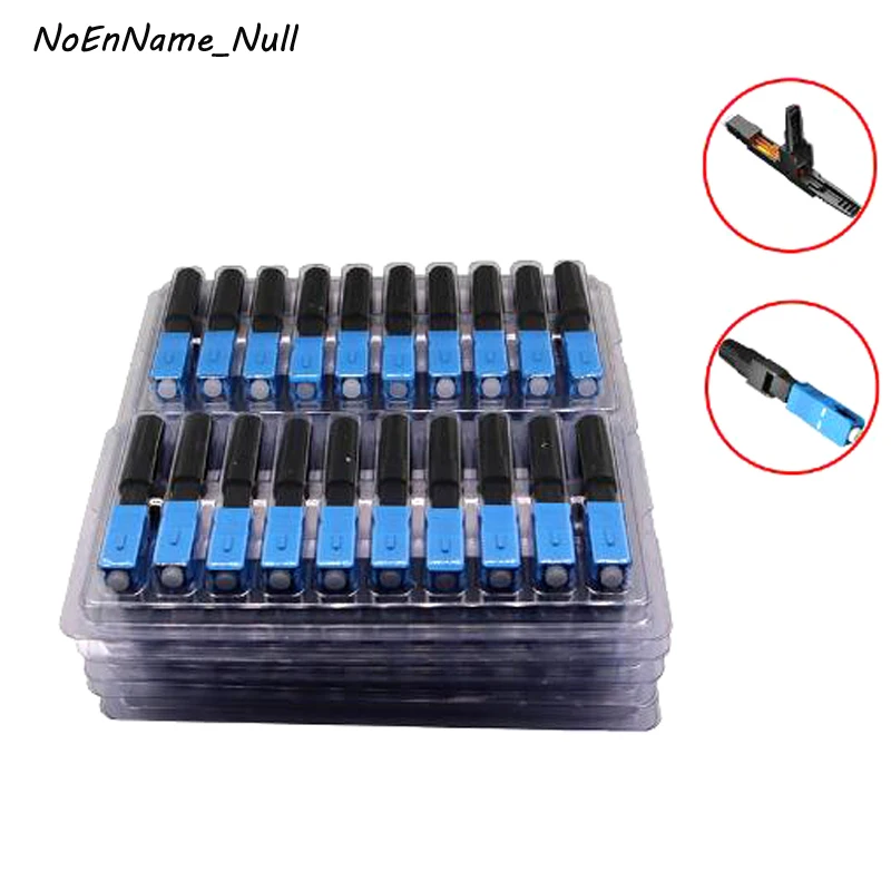 

100PCS Fast Connector SC UPC Fiber Optic Single Mode Wiring Cable Quick Connector Embedded Optical Cold Connection FTTH Tool kit