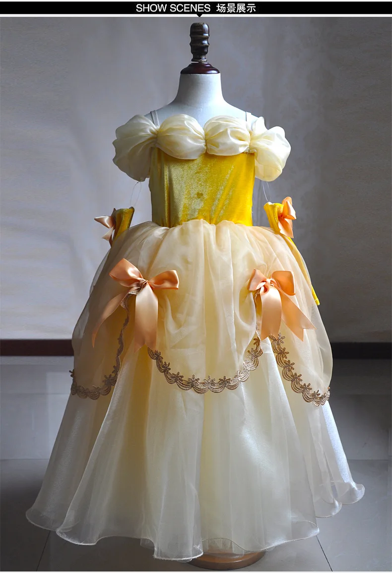 

POSH DREAM Princess Belle Kids Girls Dress for Cosplay Party Beauty and Beast Princess Yellow Kids Girls Cosplay Costume