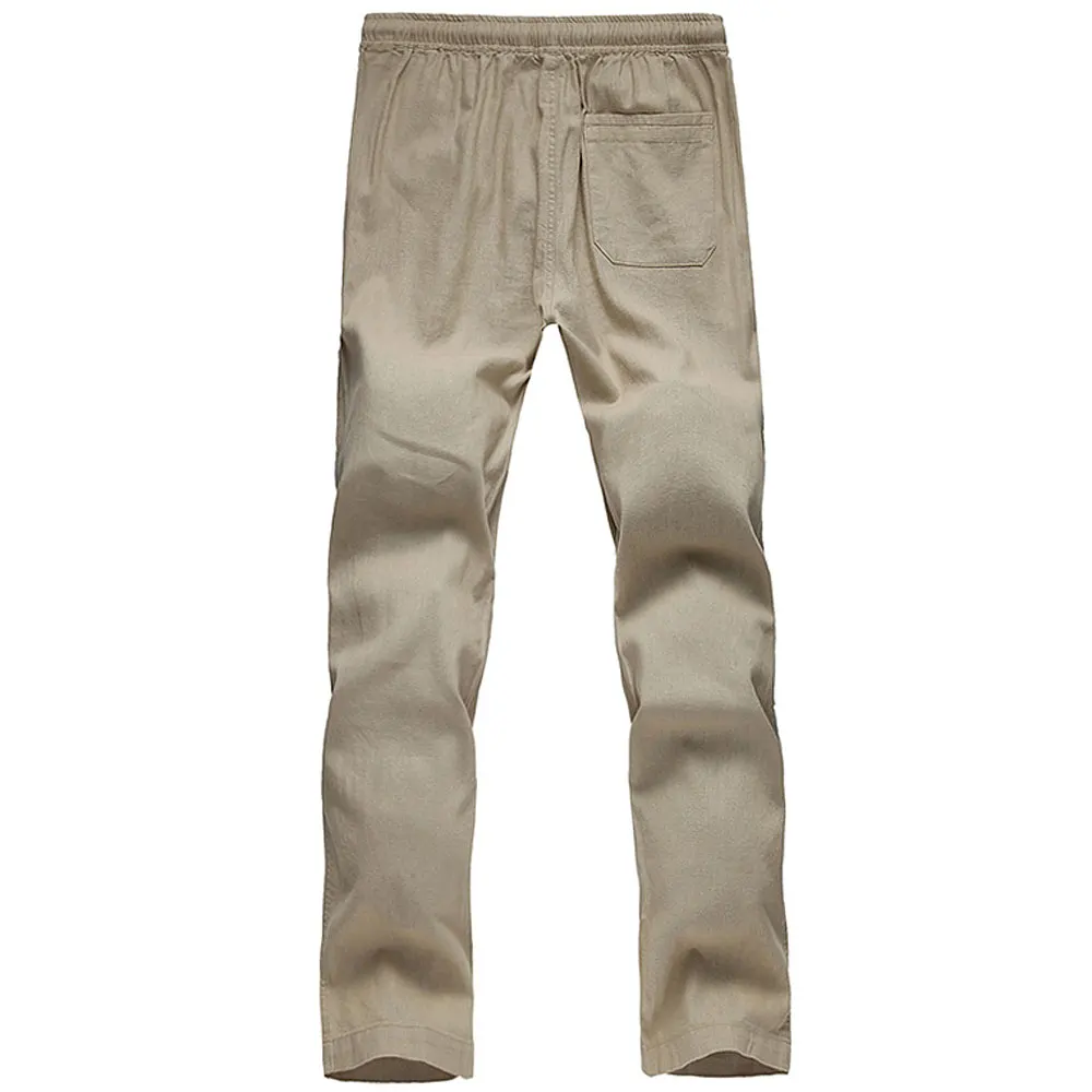 Wide Leg Pants Mens Leisure Linen Pants Male Linen Trousers Paragraph Summer Breathable Fresh Loose Man's Causal Straight Pants