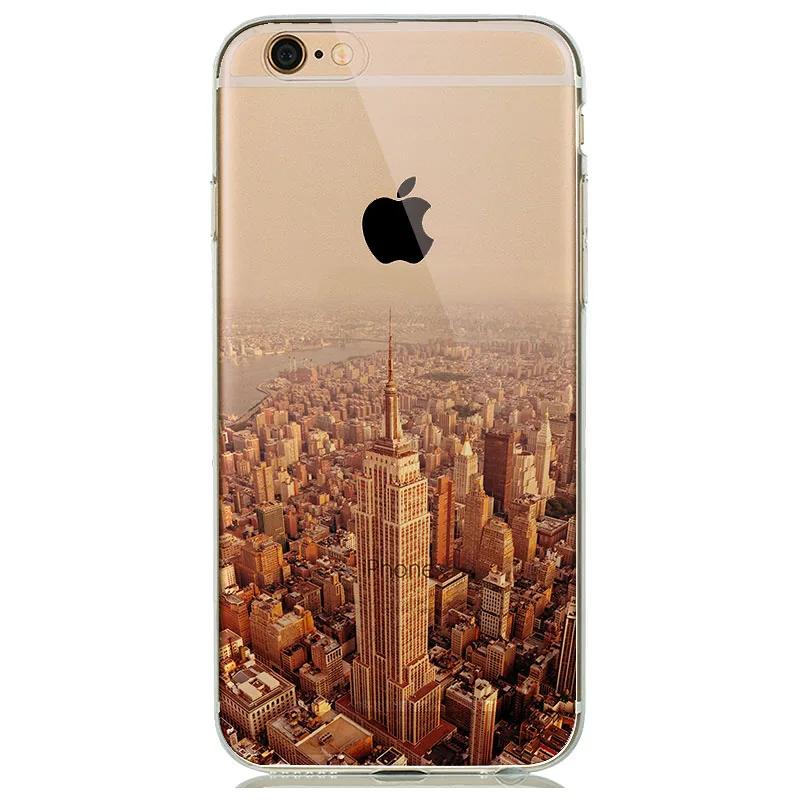 Ультратонкий Мягкий ТПУ силиконовый чехол для iPhone 8, 7 Plus, 7 Plus, 8 Plus, пейзаж, пейзаж, Обложка, Империя, здание, железная дорога, Нью-Йорк