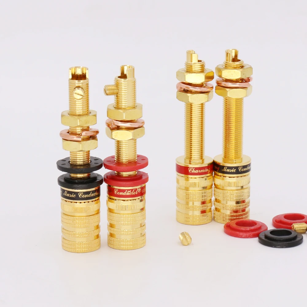 

Two Pair Gold plated speaker jack RCA Socket connector for CD player amplifier
