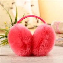 Новые модные женские зимние наушники, элегантные женские наушники из кроличьего меха, милые теплые наушники, женские наушники