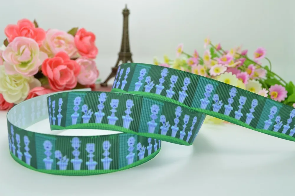 Duwes 7/" 22 мм Хэллоуин Haunted Mansion печатных Grosgrain ленты волосы лук поделки ручной работы OEM 50 ярдов