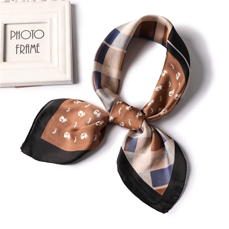

luxury brand women scarf lady silk scarves square soft small size neck kerchief fashion print foulard hijabs shawls wraps