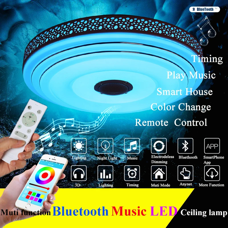 Music Lamp Modern Led Chandelier Lustres With Bluetooth Control